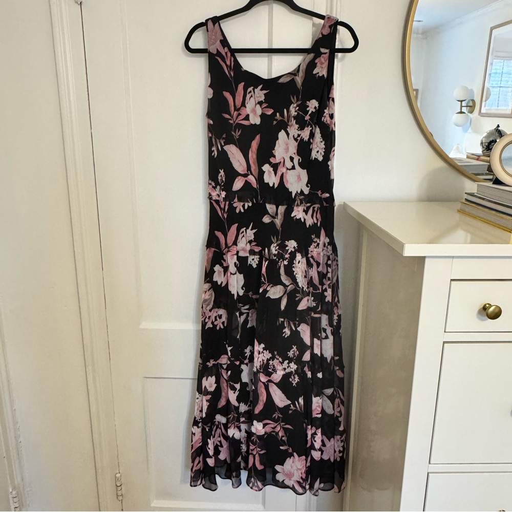 Jones New York Floral Black and Pink Women's Dress